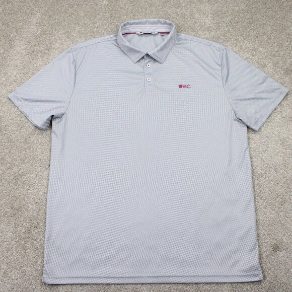 Black Clover Other - Black Clover Polo‎ Shirt Adult XL White/Blue Geometric Polyester S/S Pullover